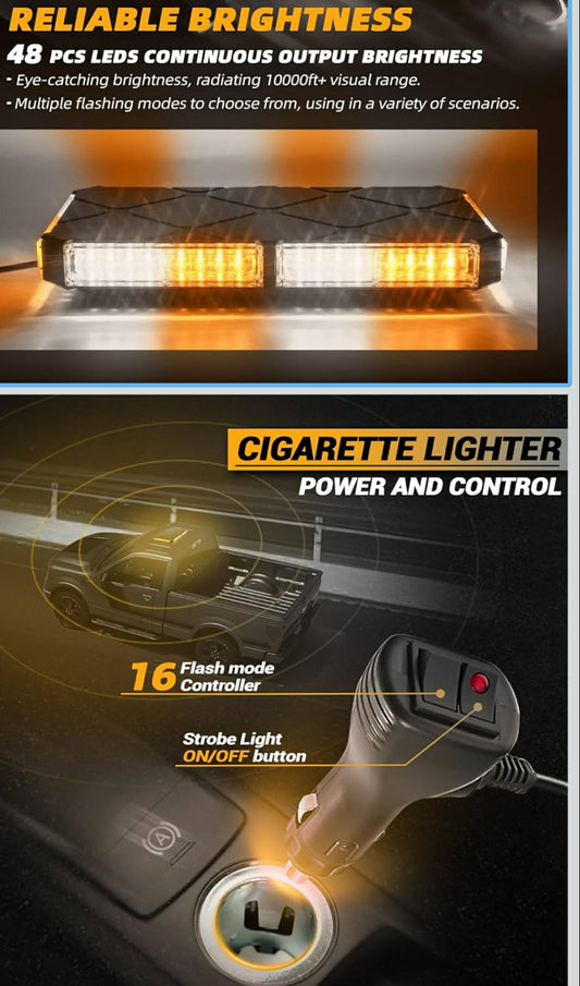 Rooftop caution light.