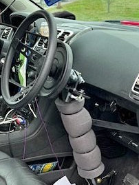 floor mount steering wheel assembly. with v belt pully